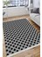 Siyah Beyaz Çizgili Halı Kaymaz Taban Makinede Yıkanabilir Kilim Dot Tabanlı Salon Halısı 0014B 3