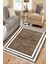 Kahverengi Modern Halı Makinede Yıkanabilir Kaymaz Taban Kilim Dokuma Tabanlı Salon Halısı 0070A 1