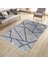 Gri Geometrik Çizgili Makinede Yıkanabilir Kaymaz Tabanlı Halı Dot Tabanlı Salon Halısı 0120D 3