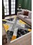 Geometrik Sarı Halı Makinede Yıkanabilir Kaymaz Tabanlı Kilim Dot Tabanlı Salon Halısı 0037F 2