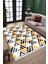 Geometrik Desenli Makinede Yıkanabilir Kaymaz Tabanlı Halı Yolluk Dot Tabanlı Salon Halısı 0092A 2
