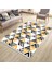 Geometrik Desenli Makinede Yıkanabilir Kaymaz Tabanlı Halı Yolluk Dot Tabanlı Salon Halısı 0092A 3