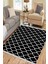 Siyah Beyaz Çizgili Halı Kaymaz Taban Makinede Yıkanabilir Kilim Dot Tabanlı Salon Halısı 0010C 1