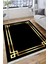 Düz Çizgili Siyah Modern Makinede Yıkanabilir Kaymaz Taban Kilim Dot Tabanlı Salon Halısı 0066Ö 2