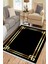 Düz Çizgili Siyah Modern Makinede Yıkanabilir Kaymaz Taban Kilim Dot Tabanlı Salon Halısı 0066Ö 3
