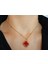 Kristal Taşlı Van Cleef Model Kolye, Altın Kaplama Çift Taraflı Yonca Modeli Kolye, Altın Renk Van Cleef Bijuteri Kolye, Van Cleef Altın Kaplama Kolye, Dört Yapraklı Şans Yonca Kolye 4