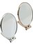 Oval 6.5 İNÇ=16.5X13CM Makyaj Aynası Çift Taraflı Bronz - Gümüş Pls.çerçeve Katlanır Ayaklı (4887) 1