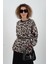 Kahve Leopar Şardonlu Bluz 1