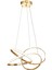 Larin 50 cm Dimmer Kumandalı 3 Renk Ledli (Sarı-Beyaz-Gün Işığı) Modern Sarkıt Avize - Gold 4