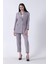 Gri Kadın Dört Düğmeli Kruvaze Blazer Ceket & Pantolon Takım 0106305.06 1