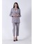 Gri Kadın Dört Düğmeli Kruvaze Blazer Ceket & Pantolon Takım 0106305.06 2