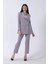 Gri Kadın Dört Düğmeli Kruvaze Blazer Ceket & Pantolon Takım 0106305.06 3