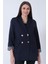 Lacivert Şal Yaka Leopar Astarlı Kruvaze Ceket 39711561.02 1
