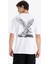 %100 Pamuk Boxy Fit Bisiklet Yaka Sırt Baskılı Kısa Kollu Tişört F8649AX25HS 6