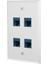 Ethernet Duvar Plakası 4 Port Duvar Plakası Dişi-Dişi Cat7/6/6e/5/5e Ethernet Cihazlarıyla Uyumlu - Mavi (Yurt Dışından) 3