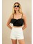 Kadın Siyah Fiyonklu Crop Bluz KED0089 2