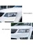 Araba Ön Far Kapağı Far Lambası Göz Kapağı Kaş Trim Abs Skoda Octavia Mk3 2015-2017 Parlak Siyah (Yurt Dışından) 3