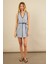 Kadın İndigo Mini Keten Elbise MSİ103 2