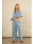 Kadın İndigo Müslin Pantolon BTY102 2