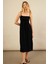 Kadın Siyah Gipeli Midi Müslin Elbise YEL221685 2