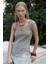 Veilinas Asimetrik Kahve Keten Crop 1