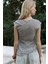 Veilinas Asimetrik Kahve Keten Crop 4
