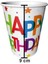 8'li Renkli Küçük Boy Karton Bardak (Happy Birthday) 1