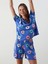 Lcw Young Mavi Bisiklet Yaka Desenli Kadın Şortlu Pijama Takımı 1