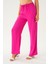 Fuşya Beli Lastikli Bol Paça Dokuma Pantolon 4284-1 4