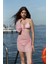 Ilda Tek Omuz Pembe Pareo Elbise 8