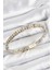 Pirinç Zirkon Taşlı Xoxo Model Gümüş ve Gold Renk Kadın Bileklik - TJ-BB7563 1
