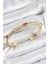 Pirinç Zirkon Taşlı Vintage Model Gold Renk Kadın Kelepçe - TJ-BB7578 1