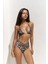 Tahmar Boncuk Detay Leopar Desen Bikini Üstü 7