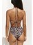 Tahmar Boncuk Detay Leopar Desen Bikini Üstü 8