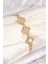 Pirinç Zirkon Taşlı Yonca Model Gold Renk Kadın Bileklik - TJ-BB7545 1