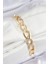 Pirinç Zirkon Taşlı Zincir Model Gold Renk Kadın Bileklik - TJ-BB7553 1