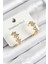 316L Çelik Zirkon Taşlı Çit Halka Model Gold Renk Kadın Küpe - TJ-BKP10933 1
