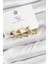 Pirinç Zirkon Taşlı Kalp Model Gold Renk 3'lü Kadın Küpe - TJ-BKP10947 1