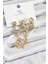 Pirinç Zirkon Taşlı Geometrik Model Gold Renk 3'lü Kadın Küpe - TJ-BKP10937 1