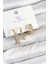 Pirinç Zirkon Taşlı Yıldız Model Gold Renk 3'lü Kadın Küpe - TJ-BKP10943 1