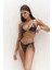 Mutia Bağcıklı Parlak Siyah Bikini Altı 7