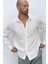 Bice Ekru Keten Oversize Erkek Gömlek 6
