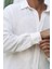 Bice Ekru Keten Oversize Erkek Gömlek 8