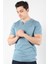 2122 Üç Düğme Hakim Yaka Ribana Modern Fit T-shirt 2