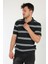 66562 Yakası Fermuarlı Çift Çizgi Desen Triko T-Shirt 3