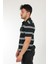 66562 Yakası Fermuarlı Çift Çizgi Desen Triko T-Shirt 4