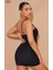 Ipeksi Kadın Asimetrik Askılı Mini Kaşkorse Bodycon Tulum 3