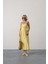 Ipeksi Askılı Basic Uzun Elbise - Sarı 2