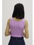 Bel Lastikli Triko Bluz Lila - P-019708 2