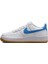 Air Force 1 Gs Leather Unisex Sneaker Hakiki Deri Günlük Spor Ayakkabı Beyaz Mavi 1